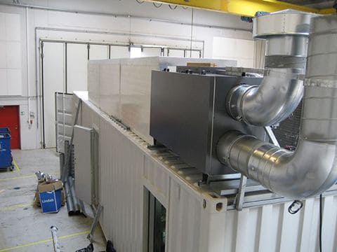Mixing plant facility in a container