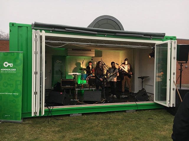 Mobile Stage in Repurposed Shipping Container