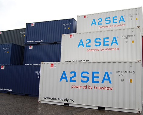 Container with logo