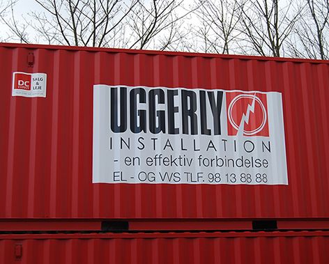 Container with logo