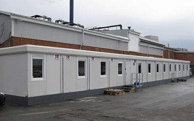 Temporary offices in containers