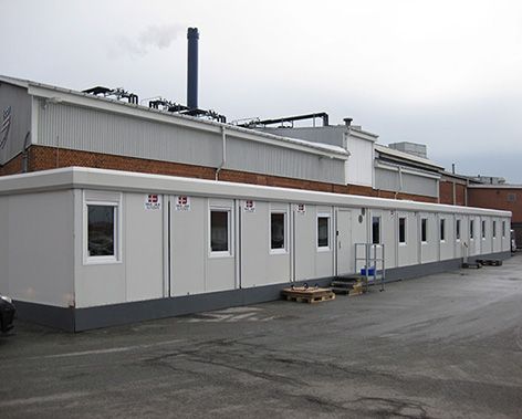 Temporary offices in containers