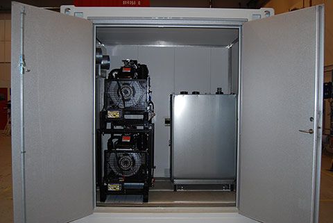 Generator container for military applications and emergency use