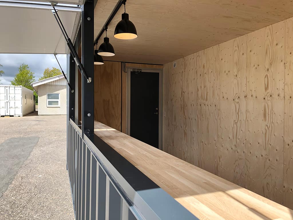 Sales booth: Custom-built mobile cafe container