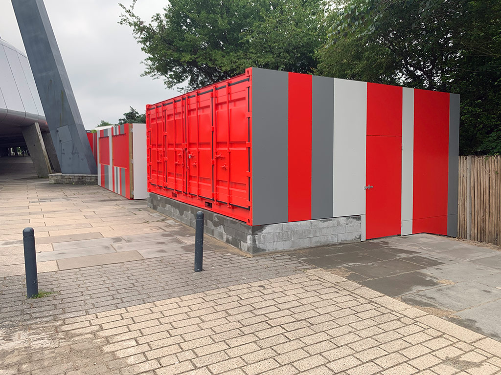 Custom-built container solution for AaB fan zone