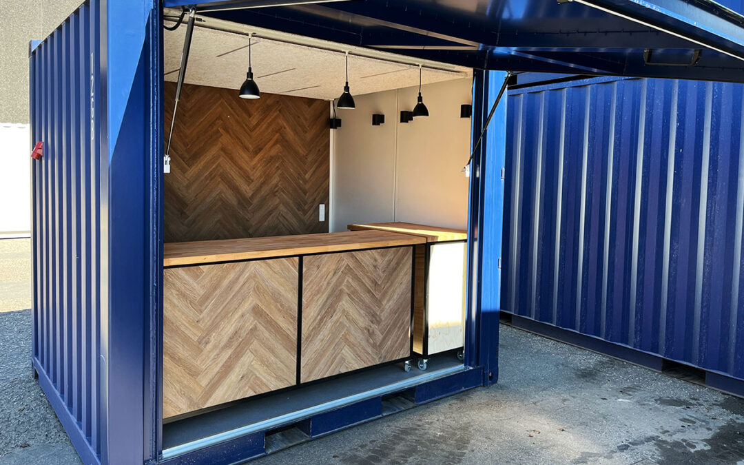 Cool and clever 10 ft container bar for rent