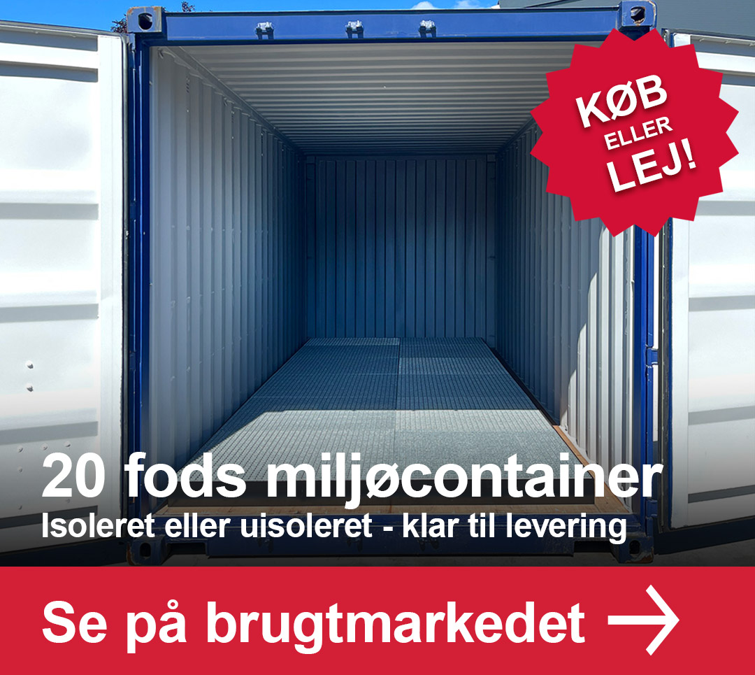 Køb eller lej 20 fods miljøcontainer - isoleret eller uisoleret